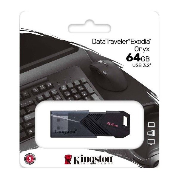 PENDRIVE KINGSTON 64GB 3.2 DATATRAVELER EXODIA ONYX
