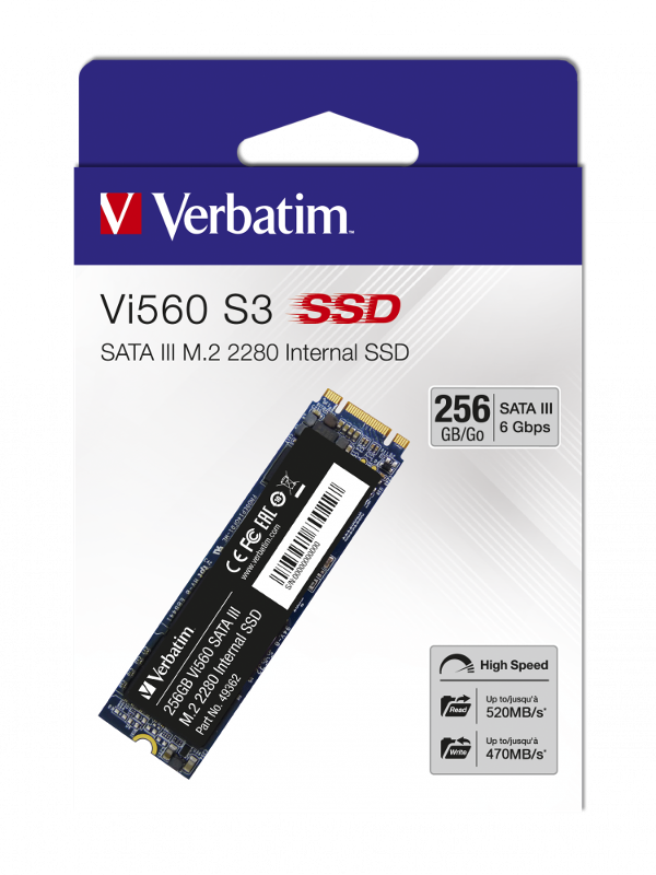 DISCO SÓLIDO SSD 256GB M.2 VERBATIM 2280 SATA III