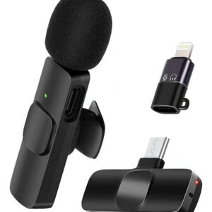 MICRÓFONO INALÁMBRICO K8 DE SOLAPA CONECTOR TIPO C + LIGHTNING
