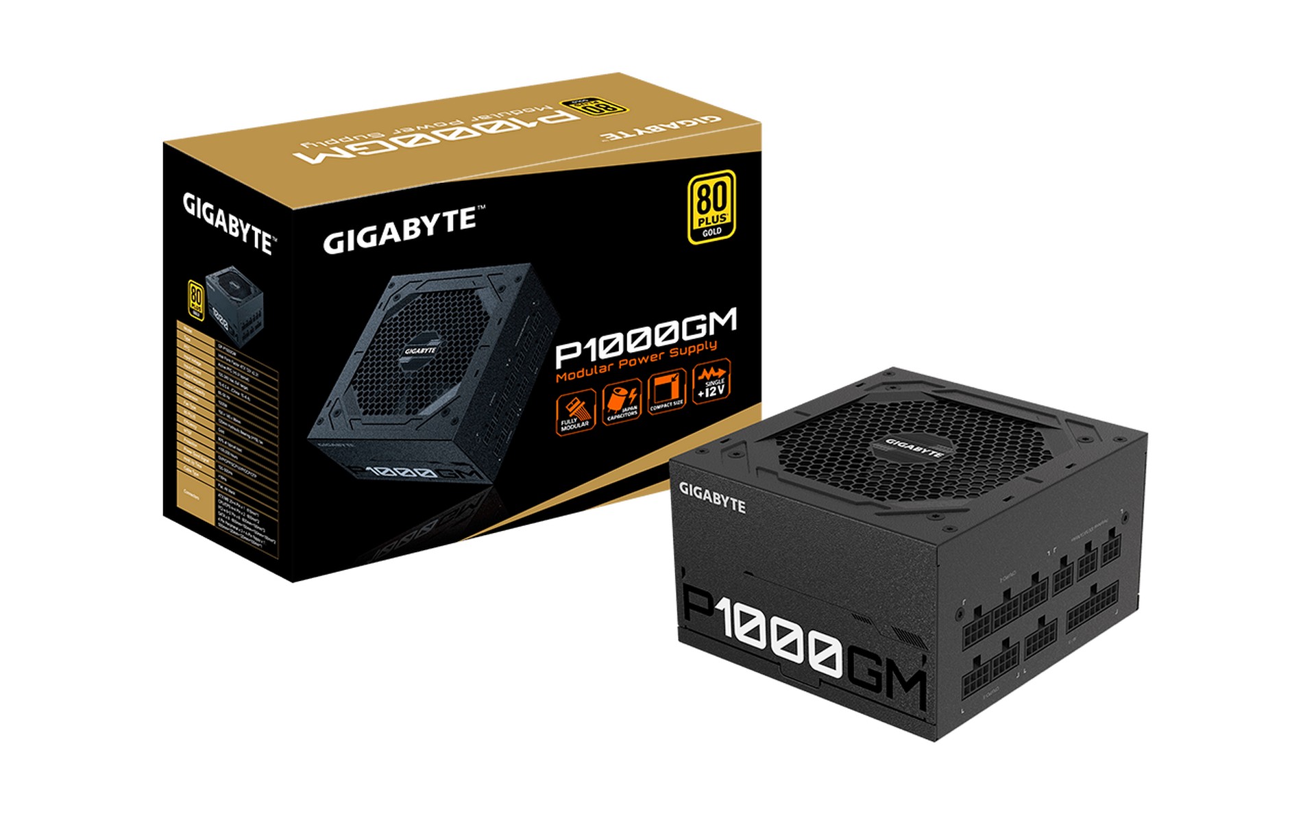 FUENTE GIGABYTE P1000GM 1000W 80 PLUS GOLD - Imagen 2